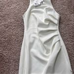 Misha Ida Midi Ruched Dress White Size 8 Photo 3