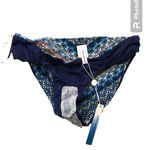 Lucky Brand Reversible Bikini Swim Bottom Aztec Print/Navy Blue Sz S (4-6) NWT Photo 2