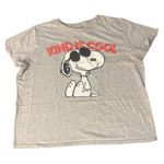Snoopy Kind Is Cool Graphic Gray T Shirt Peanuts Sunglasses Cropped Size XL Photo 0