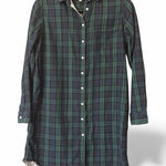 DL1961  Blue and Green Plaid Button-Up Shirt Dress Photo 0