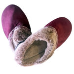 Isotoner Womans  Slipon Slide Slippers 8.5/9 Maroon Cuff NWOT Photo 0