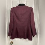 Le Suit Dark Red Black Vintage Boxy Blazer Sz 10 Houndstooth Checkered Photo 7
