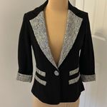 Joseph Ribkoff Black/Gold Ponte Blazer Photo 0