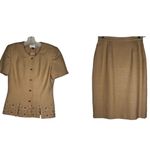 Vintage Kasper A.S.L. Skirt‎ Set Tan Size 4 Photo 1