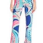Lilly Pulitzer Georgia May Palazzo Pants Ocean Jewels Blue Print Pull On Small Photo 0