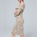 White House | Black Market  Leopard Print Off-Shoulder Sweater Dress. Photo 1