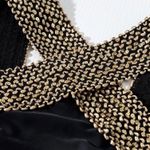 SheIn Black and Gold One Piece Swimsuit with High-Cut Leg Photo 3