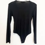 Lulus  Fashion Force V-Neck Crossover Bodysuit in Black Stretch Chic Edgy Size XL Photo 7