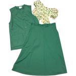 Vintage Fire Islander 60s/70s Mint Green Sleeveless Tunic Top Skirt Set w Scarf Size M Photo 11