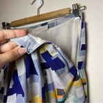 Cacharel Vintage Colorblock Geometric Print Pleated Silk Knee Photo 8