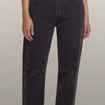 AGOLDE Black Nico Distressed High Rise Straight Slim Fit Jeans Size 24 Photo 0