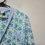 Victoria's Secret Vintage  Cotton Robe Blue‎ Floral Gingham Trim P/S Cottagecore Photo 2