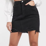 Missguided   Petite Super Distressed Denim Mini Skirt in size 6 P.  NWT Photo 0