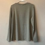 Apt. 9  Green and Ivory Striped Blouse Petites Multi Directional Stripes Top Photo 4