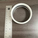 Black White Striped Mod Two Tone Resin Bangle Bracelet Photo 4