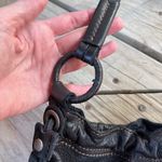 Lucky Brand Women's Large Black Leather Tasselled Shoulder Bag Photo 3