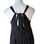 Greek Archaic Kori Black Cotton Gauze Tiered Flowy Maxi Halter Dress, Sz XS Photo 7