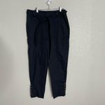 Who What Wear  NWT Black Tie Waist Tapered Dress Pants 10 Button Hem Photo 1