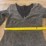 Free People  Heartstopper Mini Dress Black Gray Tweed Knit V-Neck Long Sleeve Photo 4