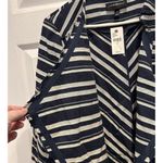 Lane Bryant ‎ Size 16 Blazer Chevron Striped Blue White Open Front Jacket NWT Photo 2