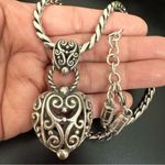 Brighton Retired  Silverplated Bibi Heart Necklace Chunky Chain 60g. Photo 3