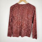 Vera Wang Simply Vera  Long Sleeve Top Crewneck Tee Textured Knit Rust Size M Photo 2