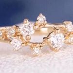 14k yellow gold ring 6 diamond band wedding Photo 0