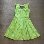 Lilly Pulitzer  Freja New Green Pique Two Tone Lace Fit Flare Dress Photo 2