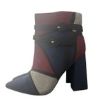 JustFab Adler Women's US 7 Ankle Boots Block Heel Color Strap Buckle Pointed Toe Blue Photo 1