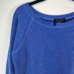 Ariella Women's High Low Long Sleeve Top Royal Blue Shirt Ribbed Stretch Medium Photo 1