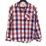 Madewell BROADWAY & BROOME Casual Long Sleeve Button Up Shirt Pink Purple Blue S Photo 0