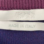 Hugo Boss Boss Geometric Sweater Lightweight Crewneck Long Sleeve Maroon Blue M Photo 5