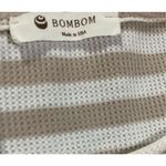 Bombom jersey knit soft ruffle short sleeve tan ivory swing dress sz XL … Photo 2