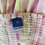 Old Navy Halter Dress Womens M Multicolor Striped Baby Doll Smocked Cinch Maxi Photo 1