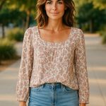 Angels Floral Cottagecore Garden Girl Romantic Gauzy Womens Flowy Top Large Pink Photo 0