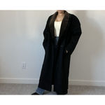 Vintage 80s Jonathan Michael Black Wool Coat Paisley Collar Made in USA L/XL Size L Photo 14