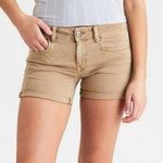 American Eagle Outfitters Super Stretch Twill X Midi Shorts Khaki Tan Size 6 Photo 0
