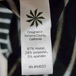 Athleta  Striped Modal Blend‎ T-Shirt Size XXS Long Sleeve Black White Photo 5