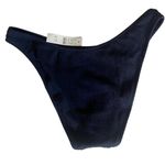 J.Crew Steel Blue Textured Curved-Waist Cheeky Bikini Bottom Size Large NWT Photo 1