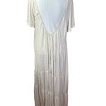 Free People New Tiered Dress Low Scoop Back Oversized Heathered Oatmeal Photo 2