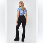 Nasty Gal Size 4 High Rise Ruched Front Flare Pants Trendy Elevated Basic Photo 4