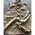 Ralph Lauren Lauren Sleeveless Shirt Top Sz M Vest Outdoor Safari Utility Beige Photo 10