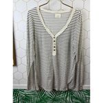 T.La from Anthropologie Striped Long Sleeve Henley Top Photo 5