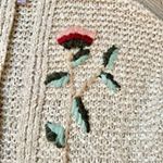 Alya Floral Embroidered Chunky Knit Cardigan Size S Photo 3