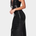 Bebe sequin mesh insert maxi formal black dress Size XXS adjustable straps Photo 2