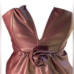 Ashley Park x RtR Voila Vegan Leather Strapless Brown Mini Dress Size 14 Photo 8