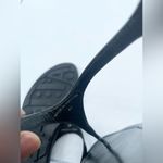 Prada Black Patent leather triangle logo embellished T strap thong sandals EU 41 Photo 7