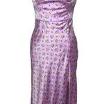 ZARA Satin Floral Midi Dress Size Large Photo 5