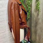 NEW Crocodile Moto Jacket Brown Photo 6