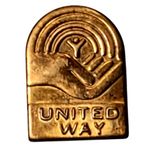 Vintage United Way Lapel Pin Gold Tone School Charity Union Made USA Photo 0